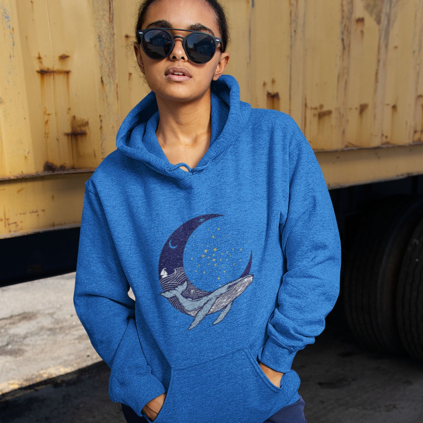 "Whale on the Moon" Unisex Hoodie