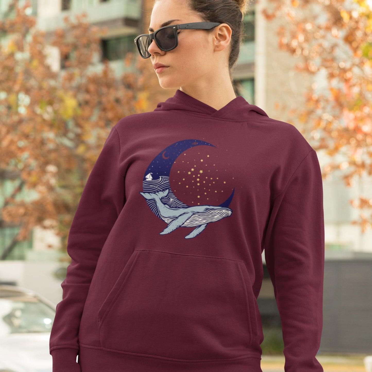 "Whale on the Moon" Unisex Hoodie