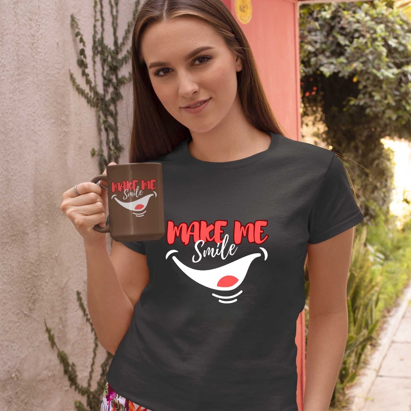 "Make Me Smile" (dark) Short-Sleeve Unisex T-Shirt Gildan 64000