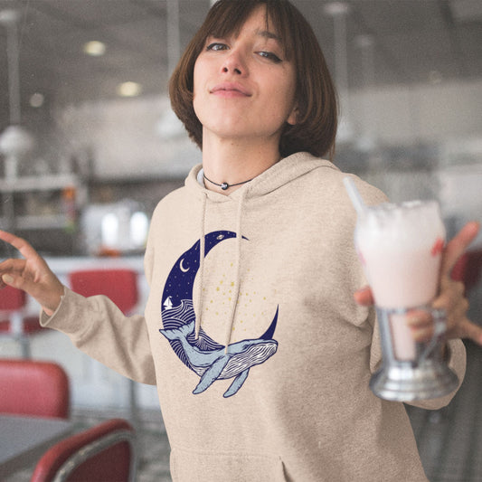 "Whale on the Moon" Unisex Hoodie