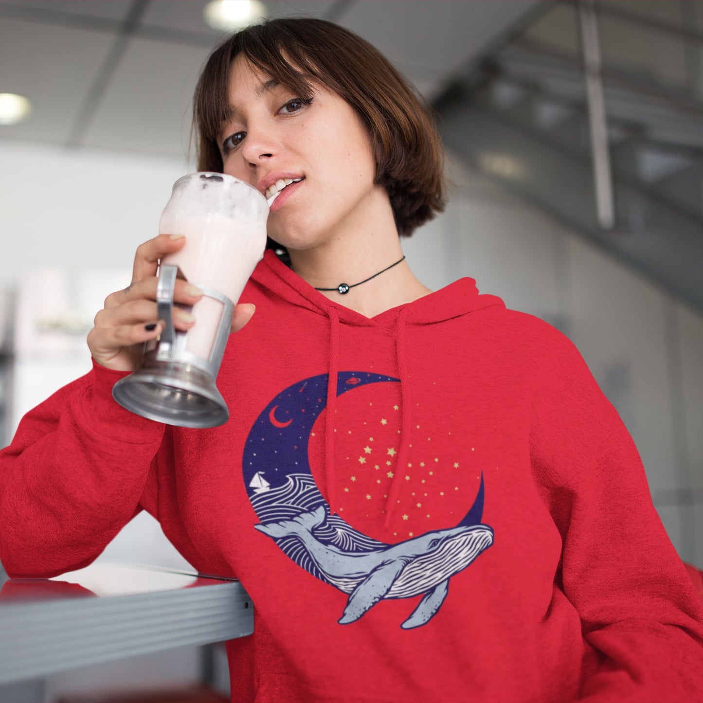 "Whale on the Moon" Unisex Hoodie