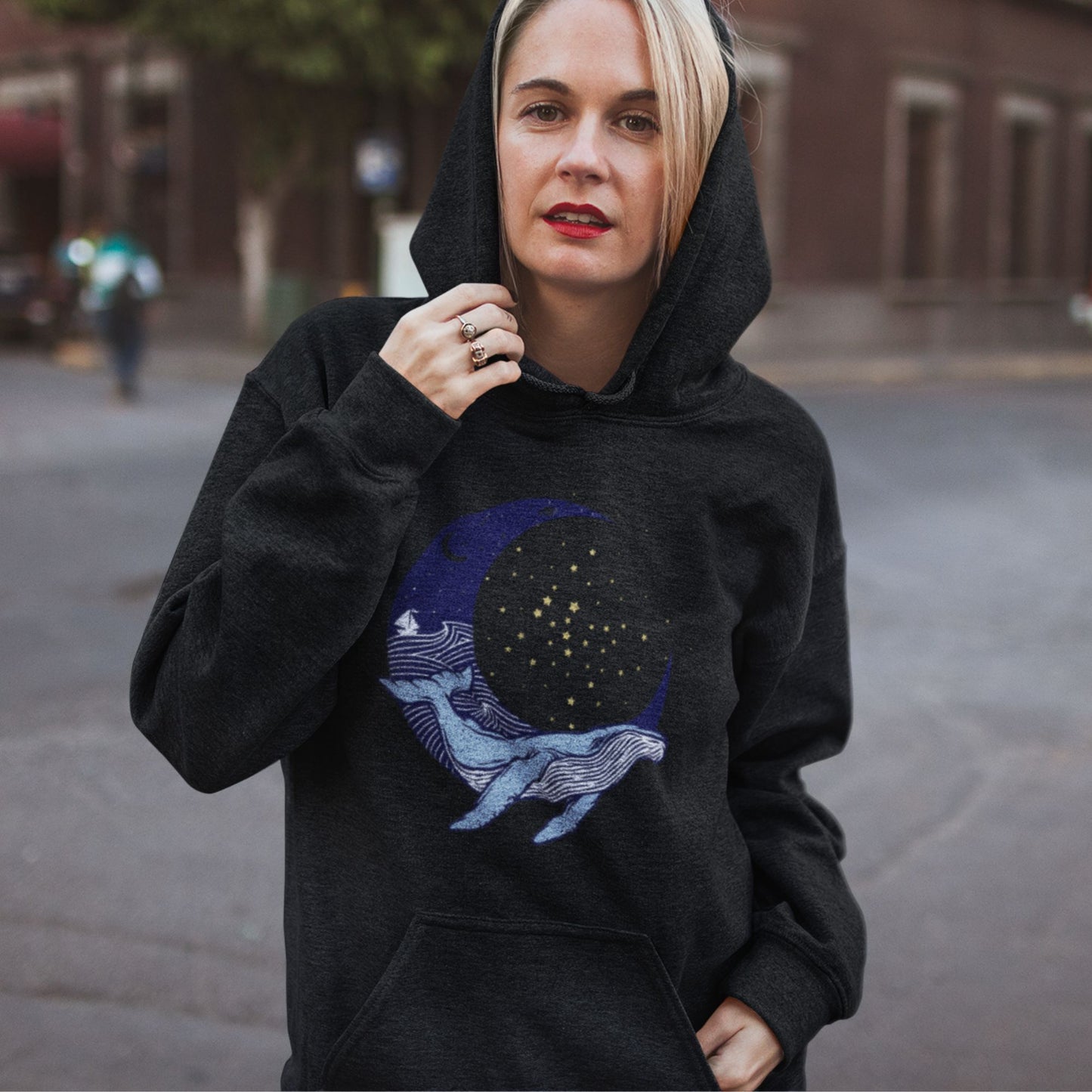 "Whale on the Moon" Unisex Hoodie